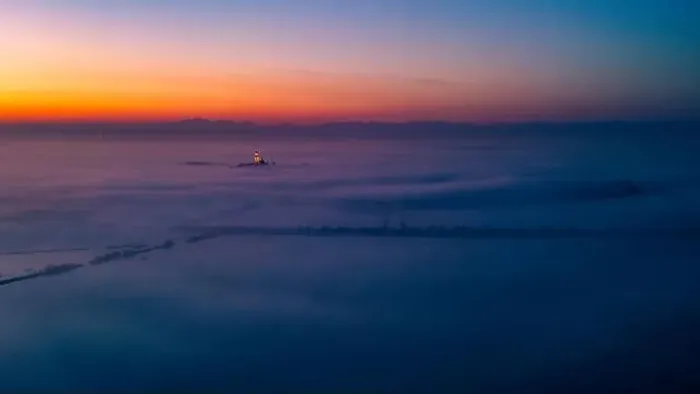 Framed Print : The golden island. Grado Island from above at sunset Framed Print : The golden island. Grado Island from above at sunset