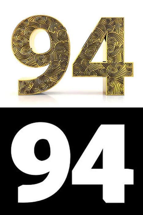 Framed Print : Golden number ninety-four (94 years) on white background with pattern style Zentangle Framed Print : Golden number ninety-four (94 years) on white background with pattern style Zentangle