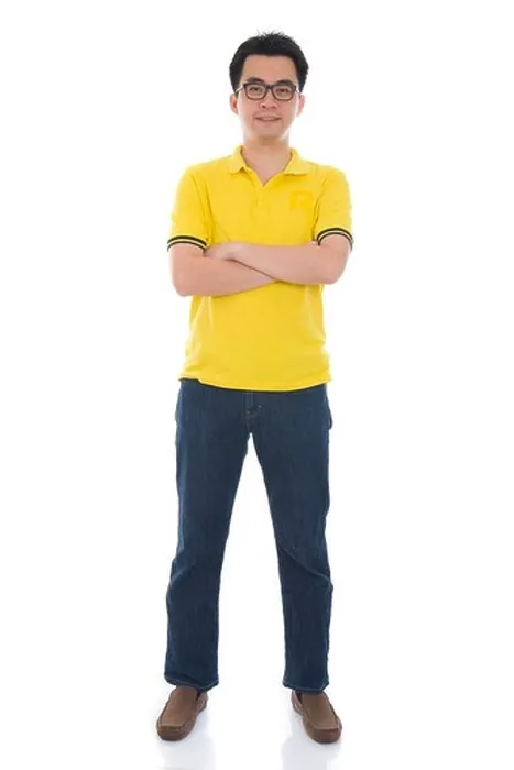 Framed Print : good looking chinese man in full body and isolated in white background Framed Print : good looking chinese man in full body and isolated in white background