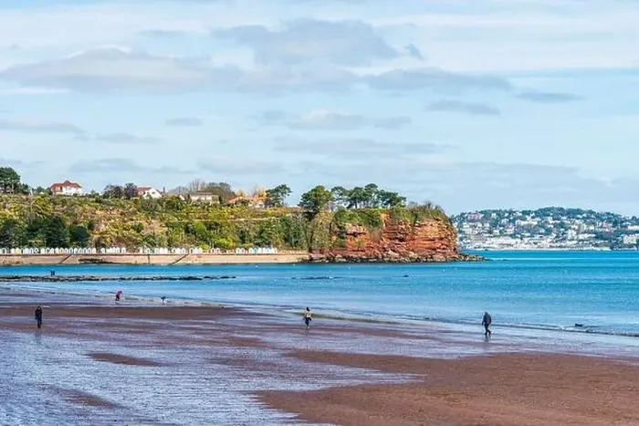 Framed Print : Goodrington Beach and Goodrington Promenade, Paignton, Devon, England, Europe