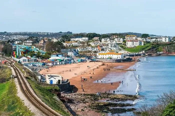 Framed Print : Goodrington Beach and Goodrington Promenade, Paignton, Devon, England, Europe Framed Print : Goodrington Beach and Goodrington Promenade, Paignton, Devon, England, Europe