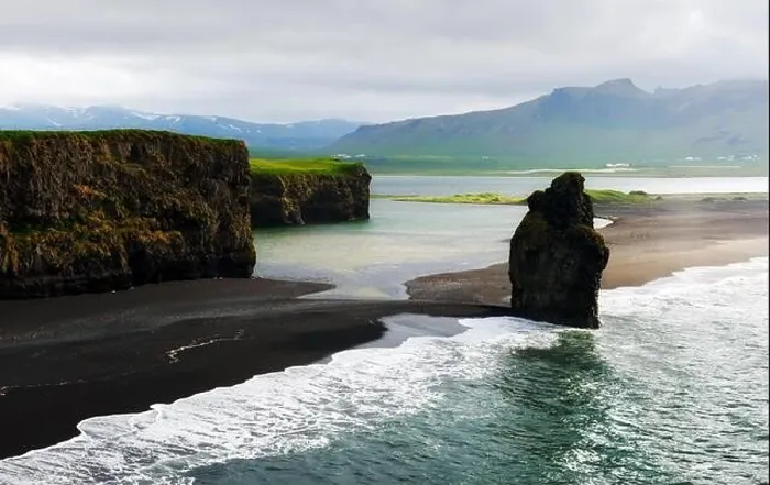 Framed Print : Gorgeous landscape with rocks and Atlantic ocean from southern coast of Iceland. Black beach, Reynisdrangar, Vik Framed Print : Gorgeous landscape with rocks and Atlantic ocean from southern coast of Iceland. Black beach, Reynisdrangar, Vik