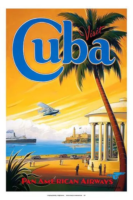 Framed Print : A gorgeous vintage travel poster for Cuba Framed Print : A gorgeous vintage travel poster for Cuba