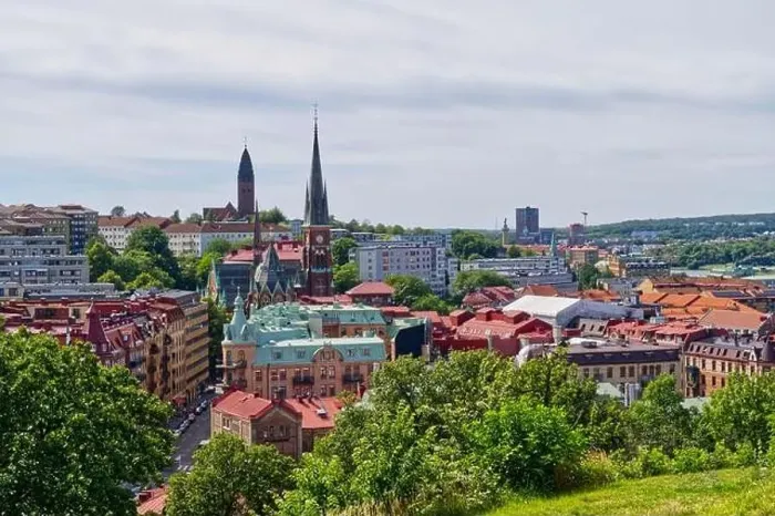 Framed Print : Gothenburg “Göteborg city panorama in Sweden in Europe