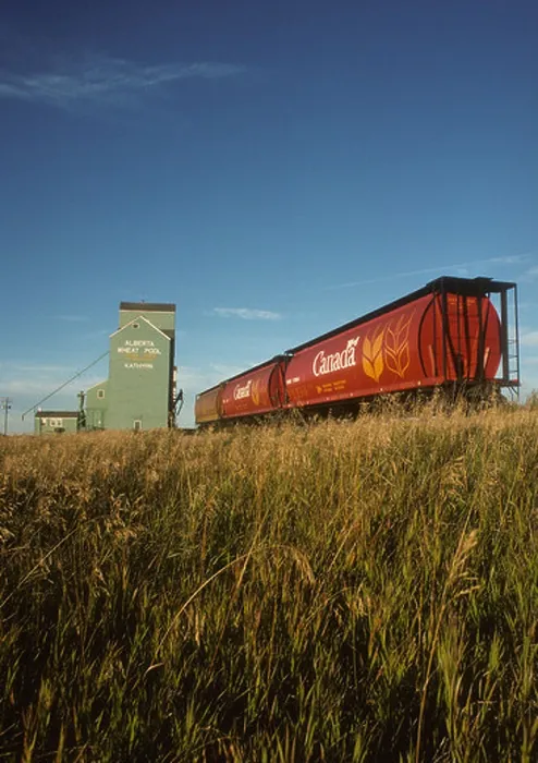 Framed Print : Grain elevator and grain car, Kathryn, Alberta, Canada Framed Print : Grain elevator and grain car, Kathryn, Alberta, Canada