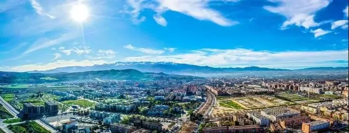 Framed Print : Granada city-Alhambra. Panoramic aerial drone view. Spain Andalusia Framed Print : Granada city-Alhambra. Panoramic aerial drone view. Spain Andalusia