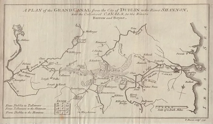 Framed Print : The Grand Canal from the City of Dublin to the River Shannon… BOWEN 1779 map Framed Print : The Grand Canal from the City of Dublin to the River Shannon… BOWEN 1779 map