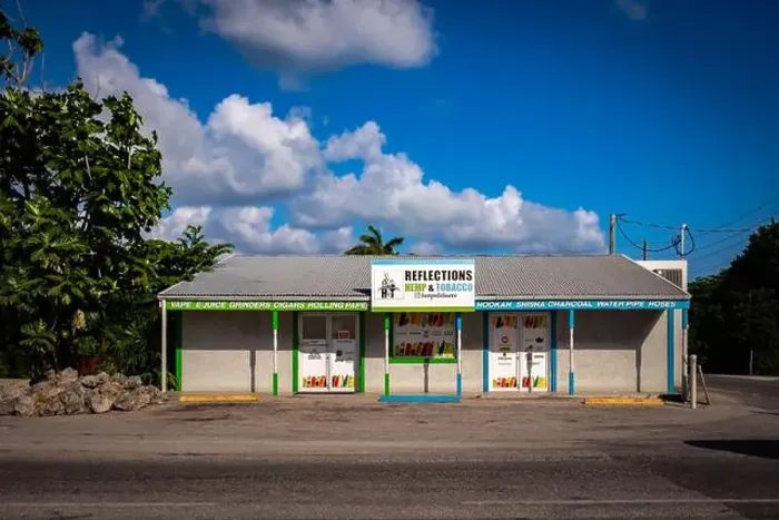 Framed Print : Grand Cayman, Cayman Islands, Feb 2023, view of Reflections Hemp and Tobacco, a vape store in George Town Framed Print : Grand Cayman, Cayman Islands, Feb 2023, view of Reflections Hemp and Tobacco, a vape store in George Town