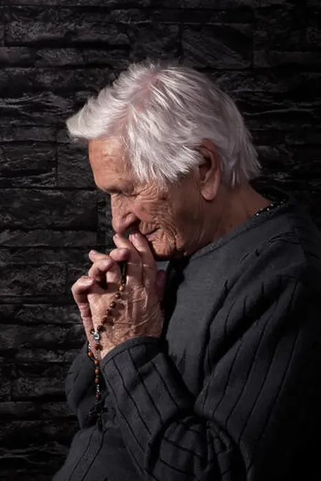 Framed Print : Grandmother praying. Old wrinkled beautiful woman praying with rosary. Faith, spiritualy and religion Framed Print : Grandmother praying. Old wrinkled beautiful woman praying with rosary. Faith, spiritualy and religion