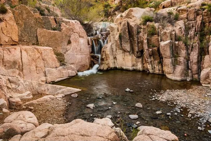 Framed Print : Granite waterfall at Camp Creek Falls at Tonto National Forest north east of Cave Creek, Arizona, USA Framed Print : Granite waterfall at Camp Creek Falls at Tonto National Forest north east of Cave Creek, Arizona, USA