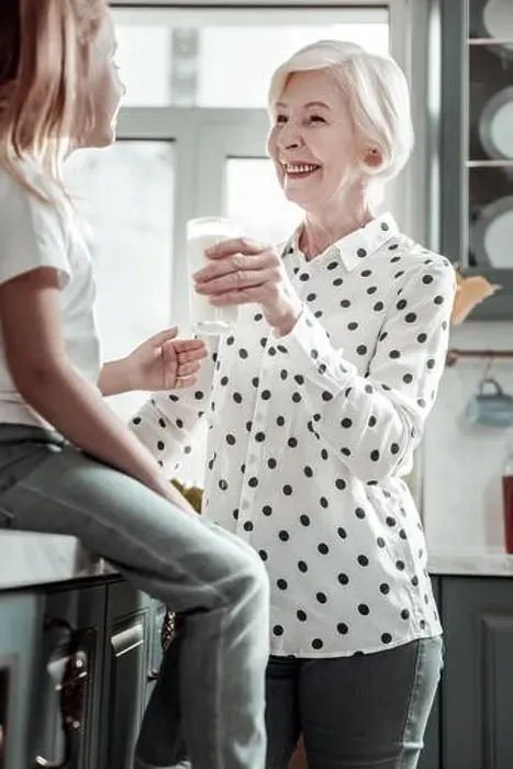 Framed Print : Granny with milk Framed Print : Granny with milk