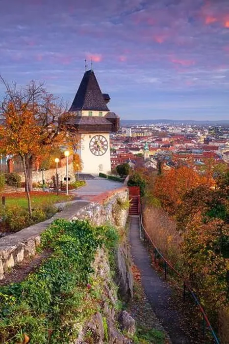 Framed Print : Graz, Austria. Cityscape image of the Graz, Austria with the Clock Tower at beautiful autumn sunset Framed Print : Graz, Austria. Cityscape image of the Graz, Austria with the Clock Tower at beautiful autumn sunset