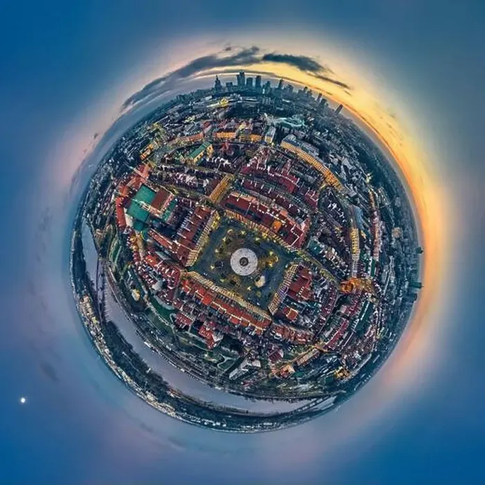 Framed Print : Great 360 degree panorama little planet topdown (top down) Framed Print : Great 360 degree panorama little planet topdown (top down)