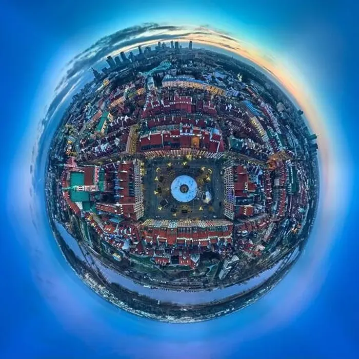 Framed Print : Great 360 degree panorama little planet topdown (top down) Framed Print : Great 360 degree panorama little planet topdown (top down)