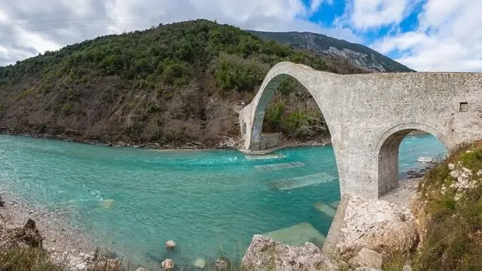 Framed Print : The great arched stone bridge of Plaka on Arachthos river, Tzoumerka, Greece Framed Print : The great arched stone bridge of Plaka on Arachthos river, Tzoumerka, Greece
