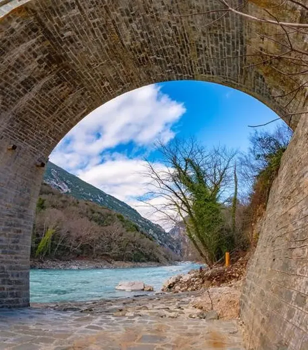 Framed Print : The great arched stone bridge of Plaka on Arachthos river, Tzoumerka, Greece Framed Print : The great arched stone bridge of Plaka on Arachthos river, Tzoumerka, Greece