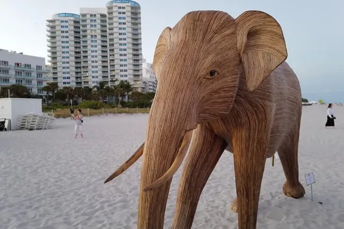 Framed Print : The Great Elephant Migration is a captivating public art installation that graced Miami Beach in fall Framed Print : The Great Elephant Migration is a captivating public art installation that graced Miami Beach in fall