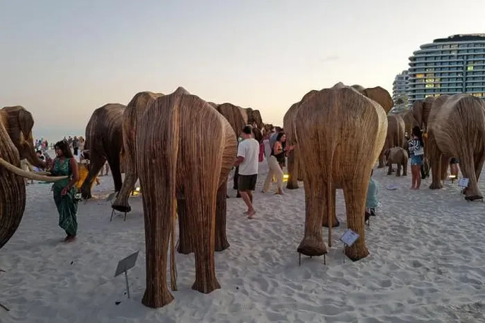 Framed Print : The Great Elephant Migration is a captivating public art installation that graced Miami Beach in fall Framed Print : The Great Elephant Migration is a captivating public art installation that graced Miami Beach in fall