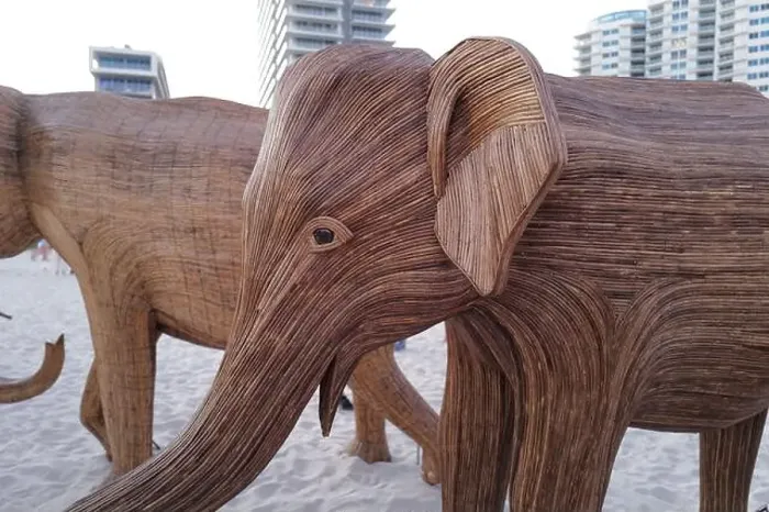Framed Print : The Great Elephant Migration is a captivating public art installation that graced Miami Beach in fall