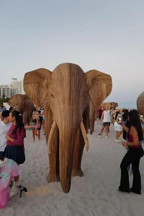 Framed Print : The Great Elephant Migration is a captivating public art installation that graced Miami Beach in fall