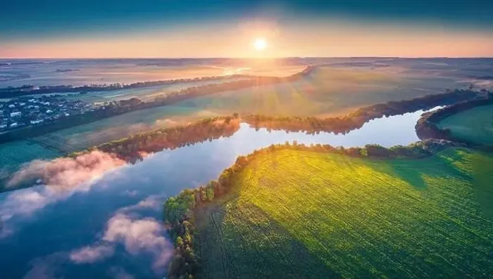 Framed Print : Great summer view from flying drone of Romanivka lake Framed Print : Great summer view from flying drone of Romanivka lake