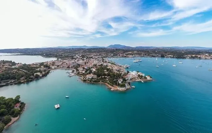 Framed Print : Greece, Aerial drone view of Porto Cheli Framed Print : Greece, Aerial drone view of Porto Cheli