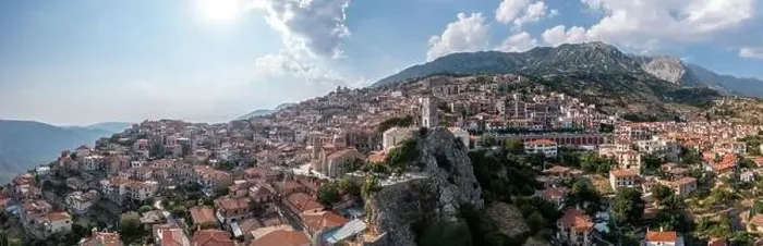 Framed Print : Greece, Arachova village in Boeotia aerial panoramic view Framed Print : Greece, Arachova village in Boeotia aerial panoramic view