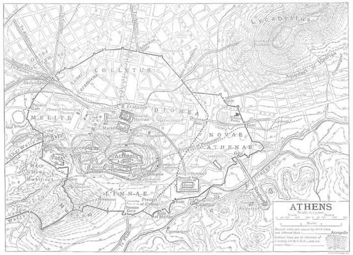 Framed Print : GREECE: Athens city plan, 1910 antique map Framed Print : GREECE: Athens city plan, 1910 antique map