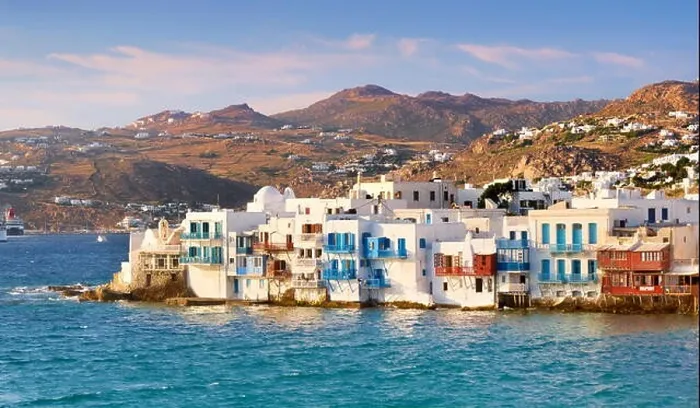 Framed Print : Greece, Mykonos Island - View at Little Venice in the Mykonos Town, Chora Framed Print : Greece, Mykonos Island - View at Little Venice in the Mykonos Town, Chora