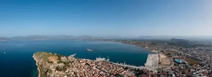 Framed Print : Greece, Nafplio city and harbor