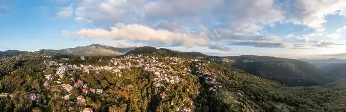 Framed Print : Greece village Kosmas on mountain Parnonas aerial panoramic view Framed Print : Greece village Kosmas on mountain Parnonas aerial panoramic view
