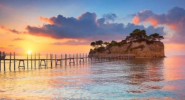 Greece - Zakynthos Island, Agios Sostis Island landscape at sunrise, Laganas