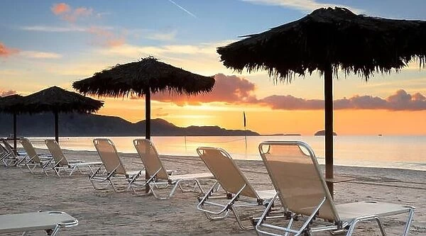 Greece - Zakynthos Island, Ionian Sea, Laganas beach at sunrise