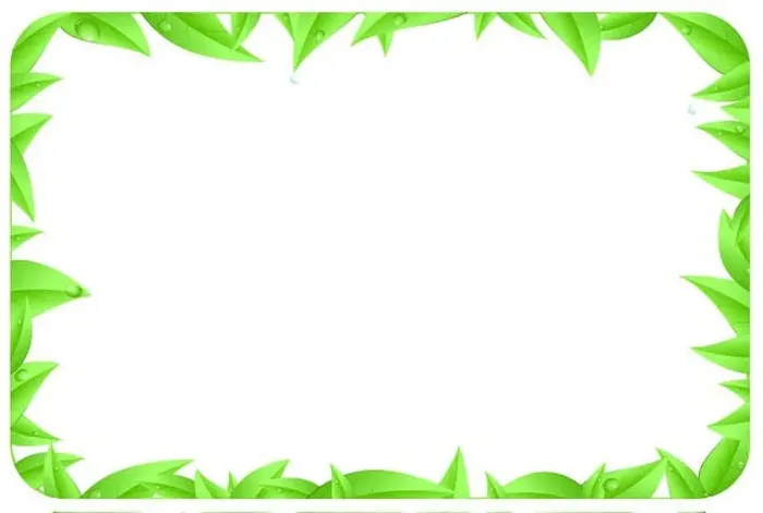 Framed Print : green border made of leaves as design element of page with space text isolated on a white background Framed Print : green border made of leaves as design element of page with space text isolated on a white background