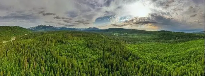 Framed Print : Green forest and Tatras Mountains in summer. Drone Panorama Framed Print : Green forest and Tatras Mountains in summer. Drone Panorama