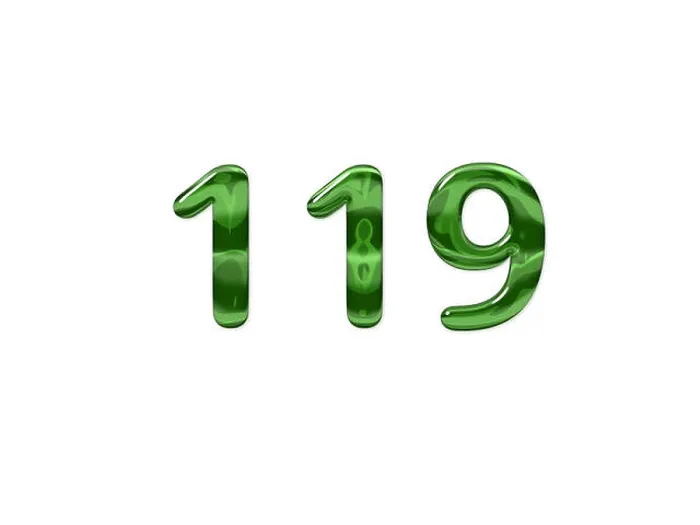 Framed Print : Green Number 119 isolated white background Framed Print : Green Number 119 isolated white background