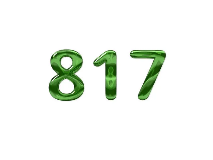 Framed Print : Green Number 817 isolated white background Framed Print : Green Number 817 isolated white background