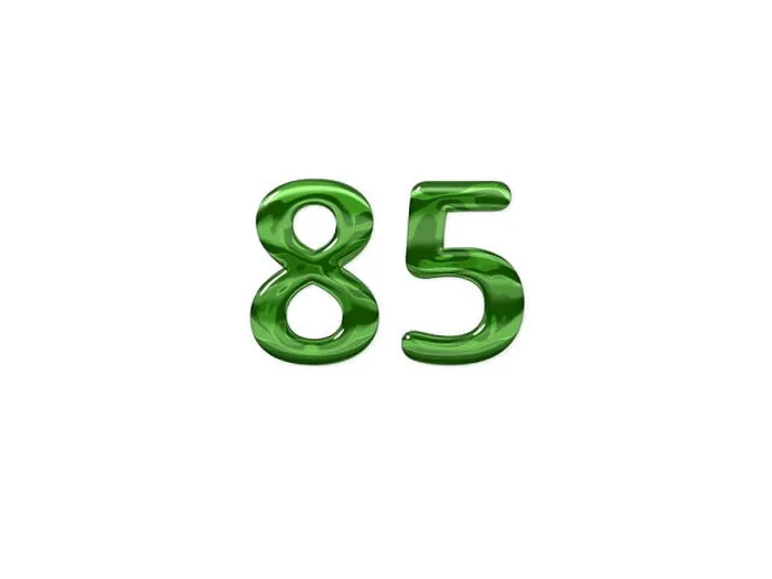 Framed Print : Green Number 85 isolated white background Framed Print : Green Number 85 isolated white background
