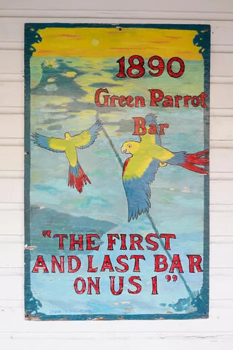 Framed Print : Green Parrot Bar sign, “First and Last Bar on US 1” Landmark Bar opened 1890 Framed Print : Green Parrot Bar sign, “First and Last Bar on US 1” Landmark Bar opened 1890