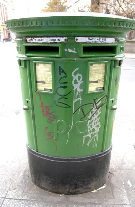Framed Print : green post box postal mail letters dublin eire irish ireland vertical colour color real genuine graffiti tagging city Framed Print : green post box postal mail letters dublin eire irish ireland vertical colour color real genuine graffiti tagging city