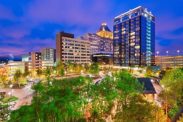 Framed Print : Greensboro, North Carolina, USA downtown city skyline at night Framed Print : Greensboro, North Carolina, USA downtown city skyline at night