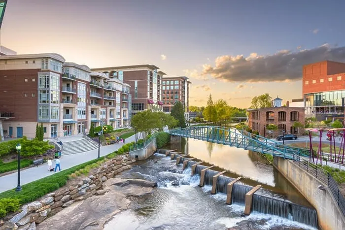 Framed Print : Greenville, South Carolina, USA downtown cityscape at dusk Framed Print : Greenville, South Carolina, USA downtown cityscape at dusk
