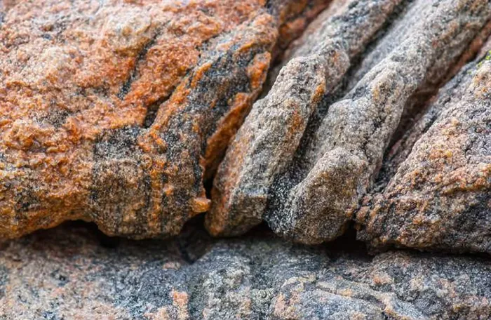 Framed Print : Grey and pink gneiss metamorphic rock Framed Print : Grey and pink gneiss metamorphic rock