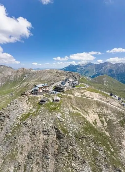 Framed Print : Grossglockner, Austria - Aug 8, 2020: Aerial panoramic view of Edelweissspitze view point in sunny summer Framed Print : Grossglockner, Austria - Aug 8, 2020: Aerial panoramic view of Edelweissspitze view point in sunny summer
