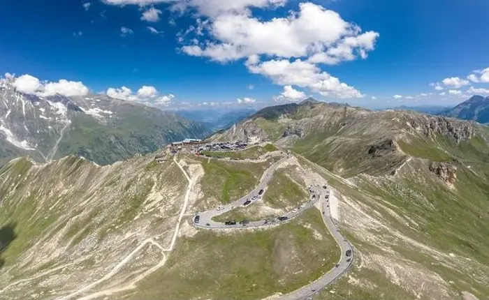 Framed Print : Grossglockner, Austria - Aug 8, 2020: Aerial drone shot of serpentine high alpine road up to Edelweissspitze Framed Print : Grossglockner, Austria - Aug 8, 2020: Aerial drone shot of serpentine high alpine road up to Edelweissspitze