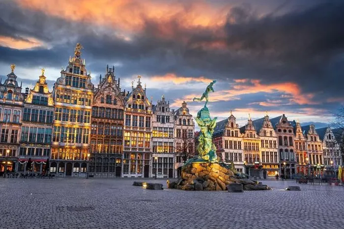 Framed Print : Grote Markt of Antwerp, Belgium at twilight Framed Print : Grote Markt of Antwerp, Belgium at twilight