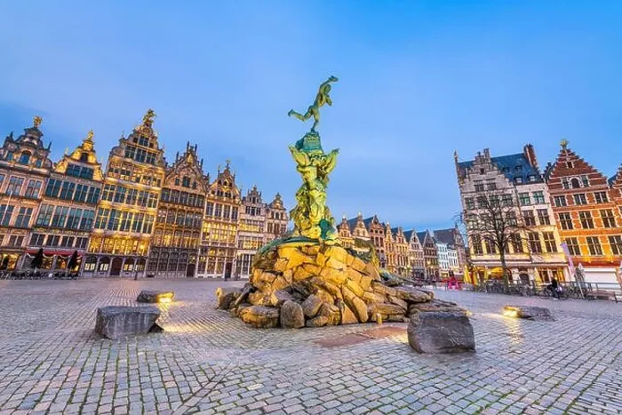 Framed Print : Grote Markt of Antwerp, Belgium at twilight Framed Print : Grote Markt of Antwerp, Belgium at twilight