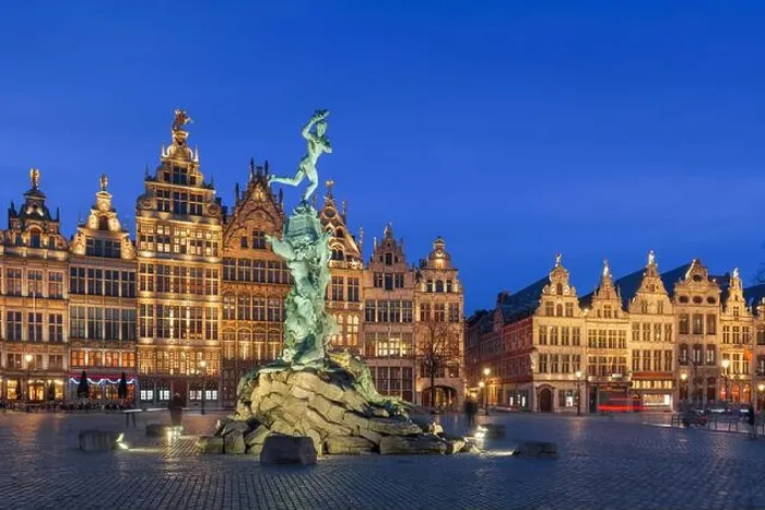 Framed Print : Grote Markt of Antwerp, Belgium at twilight Framed Print : Grote Markt of Antwerp, Belgium at twilight