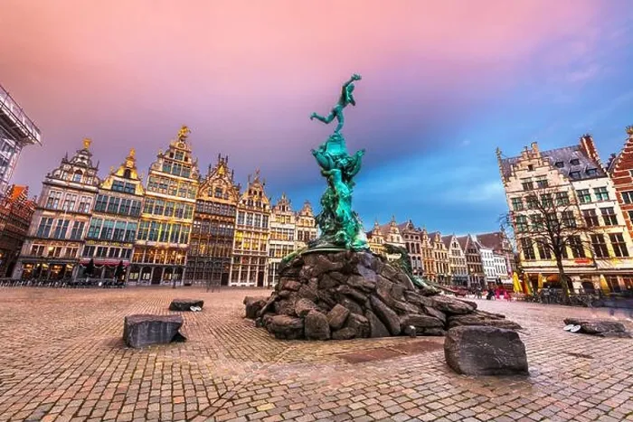 Framed Print : Grote Markt of Antwerp, Belgium at twilight Framed Print : Grote Markt of Antwerp, Belgium at twilight
