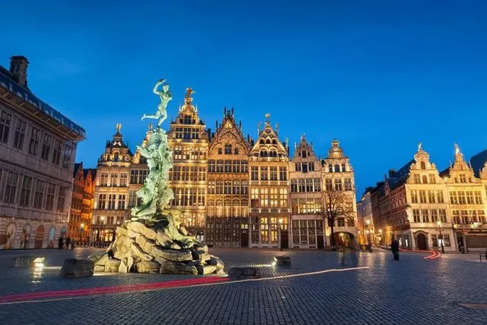 Framed Print : Grote Markt of Antwerp, Belgium at twilight Framed Print : Grote Markt of Antwerp, Belgium at twilight